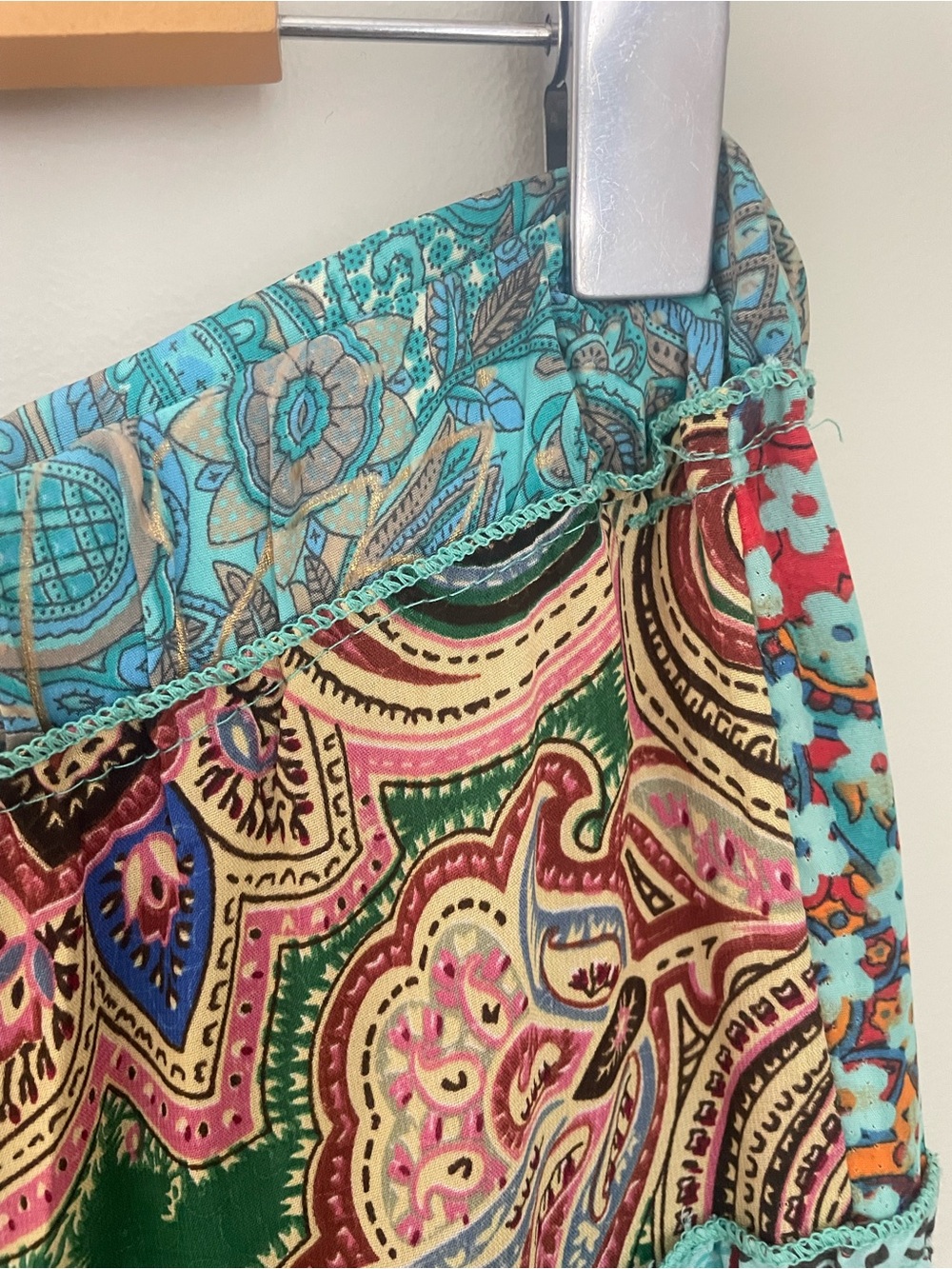 Boho Cottagecore Patchwork Maxi Skirt Size Medium Festival Indie - Picture 9 of 9